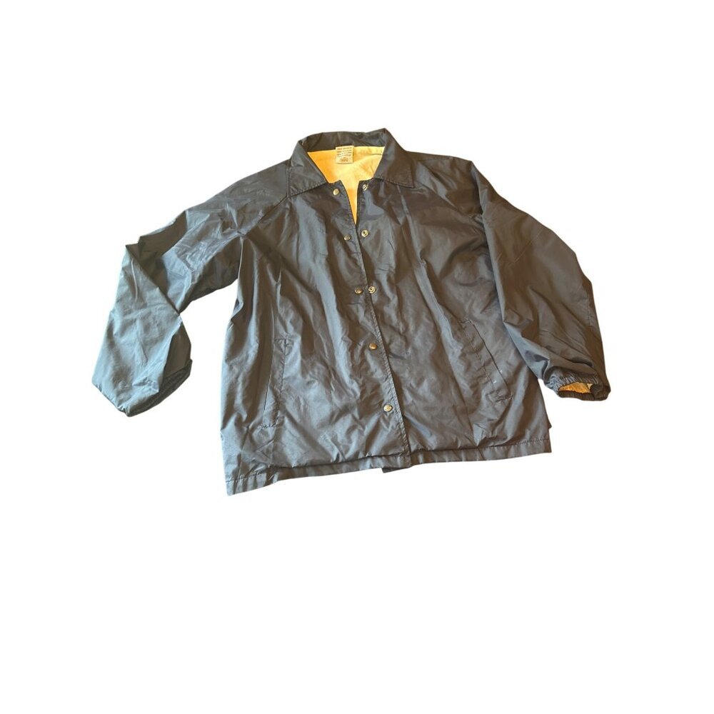 Vintage Sears Navy Blue Nylon Jacket XL With Cotton Lining‎ Made In Sri Lanka